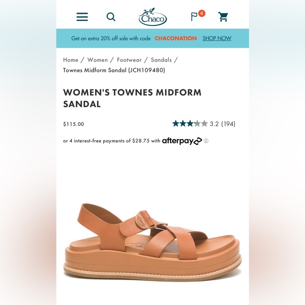 Chacos Women’s Townes Midform Sandals